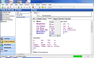 Screenshot of Lexicon Edit view