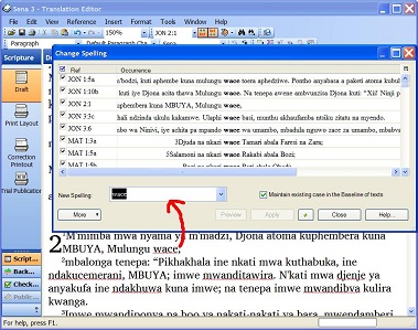 Screenshot of Spell Checking