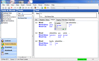 Screenshot of Lexicon Edit view