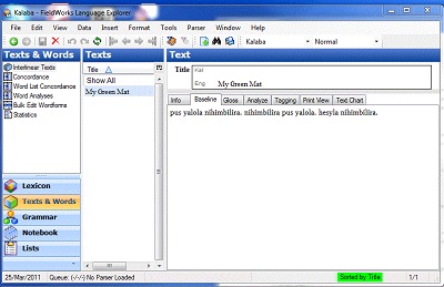 Screenshot of Lexicon Edit view