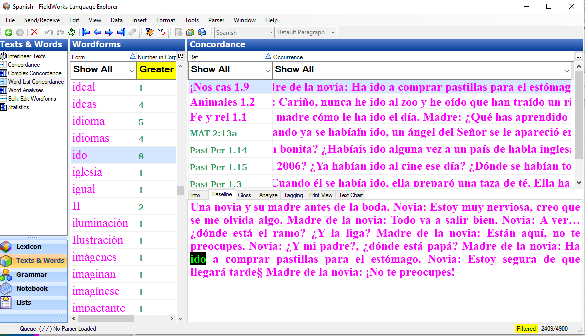 Screenshot of Lexicon Edit view