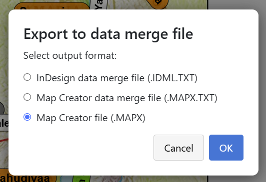 Export terms directly into a Map Creator file