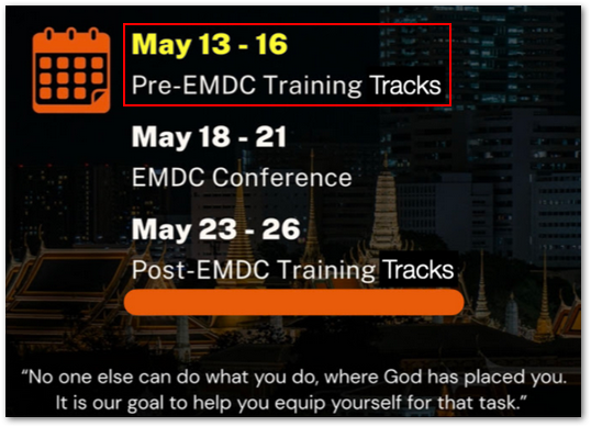 Click to start the registration process for EMDC...