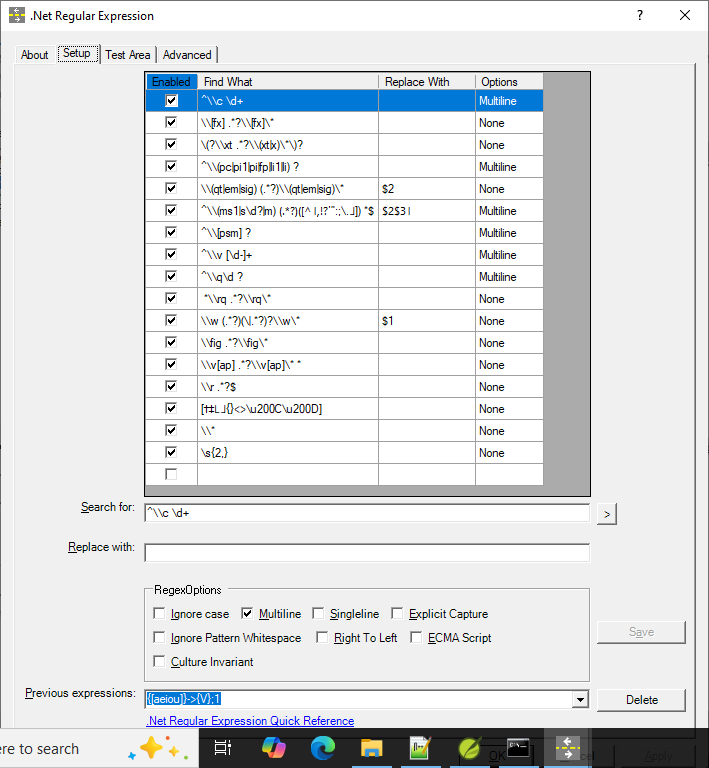 A set of regular expressions to strip out the USFM from a Ptx file: